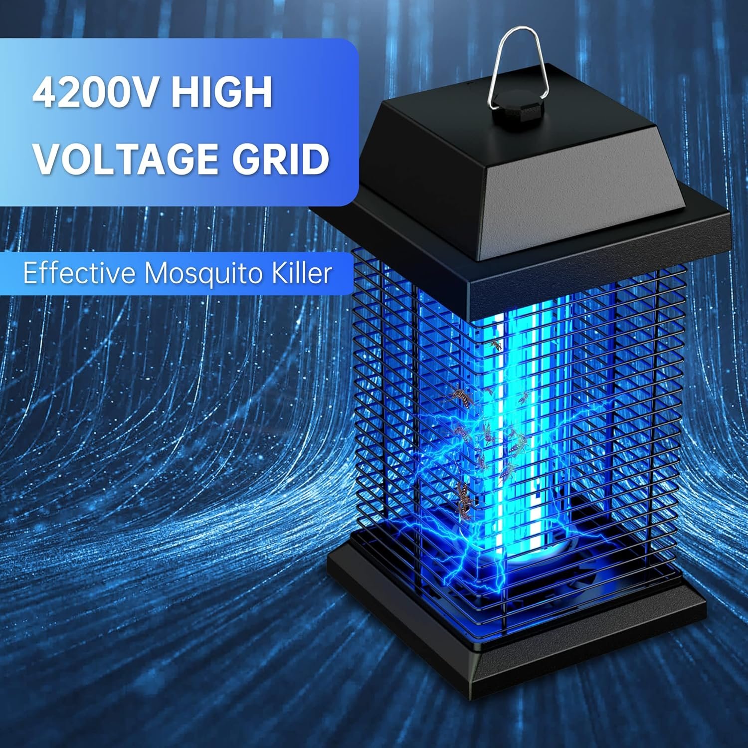 WVV Bug Zapper, 4200V Electric Mosquito Zappers Killer ,Electronic Light Bulb Lamp for Outdoor and Indoor (Metal A) - Image 10