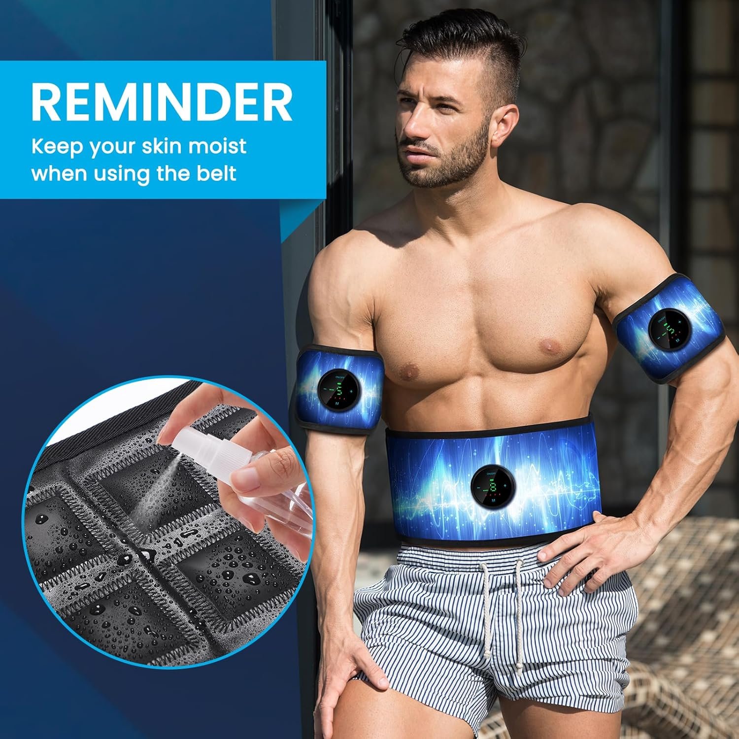 ABS Stimulator, Muscle Machine Workout Equipment, Ab Toning Belt Muscle Toner Fitness Training for Abdomen/Arm/Leg, Ab Trainer for Home Body Shape - Image 8