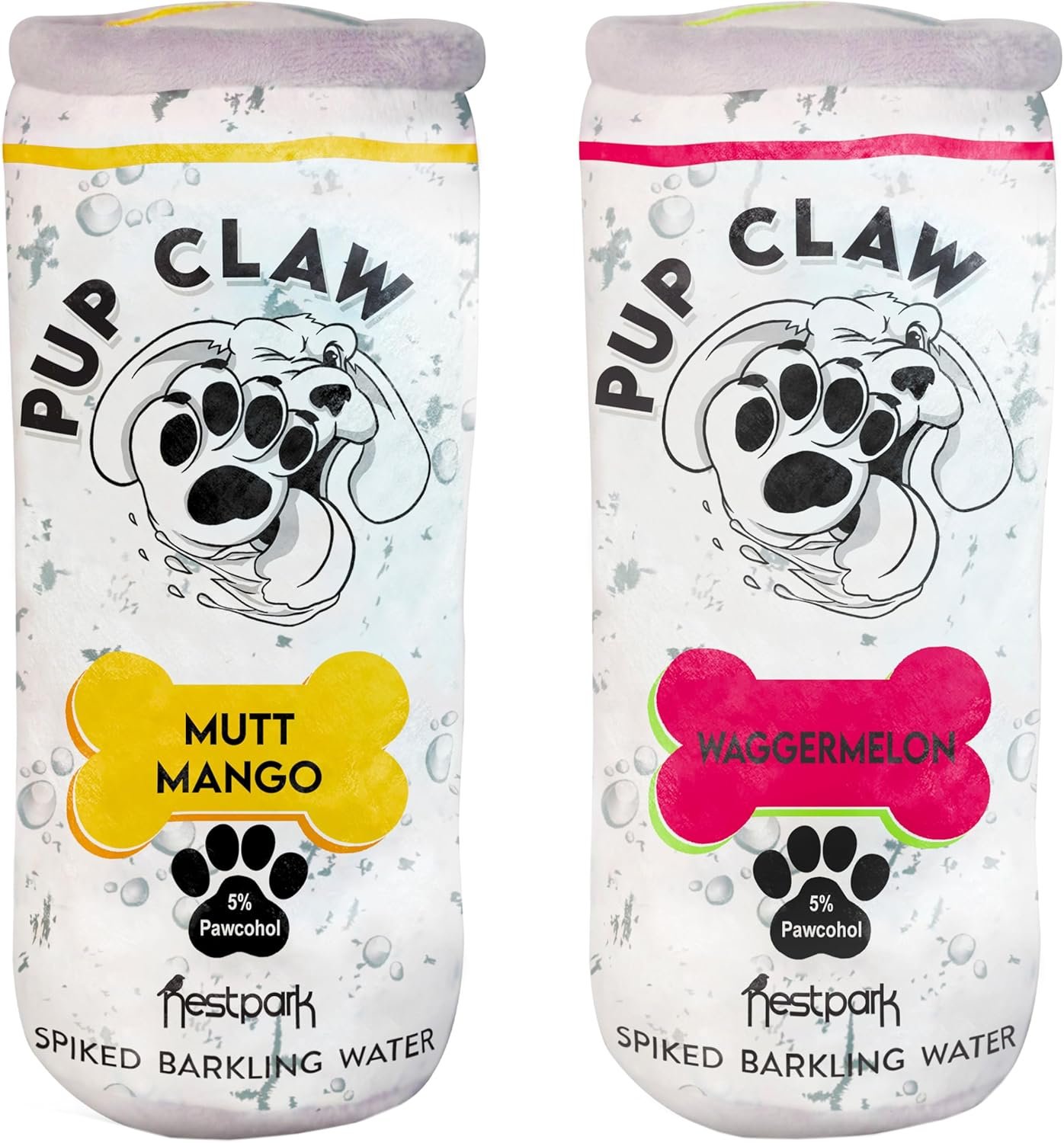 Nestpark Pup Claw Dog Toys - Funny Cute Plush Dog Toys with Squeaker - Parody (2 Pack) (Tropical Pack) - Image 2