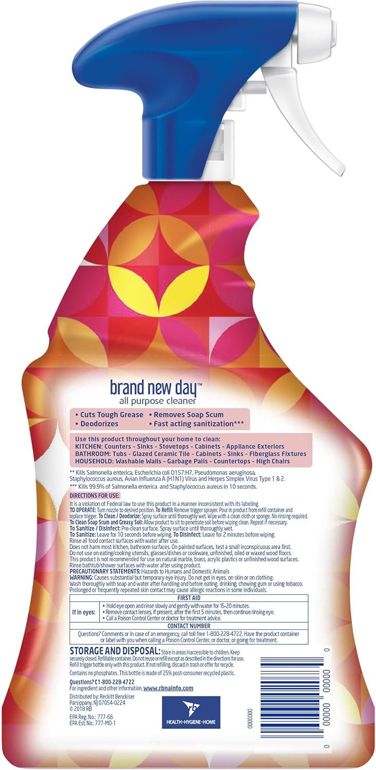 Reckitt Lysol All-Purpose Cleaner, Mango & Hibiscus Scent, 32 Fl Oz (Pack of 2) - With 1ct Auto In-The-Bowl Toilet Cleaner, Atlantic Fresh - Image 3