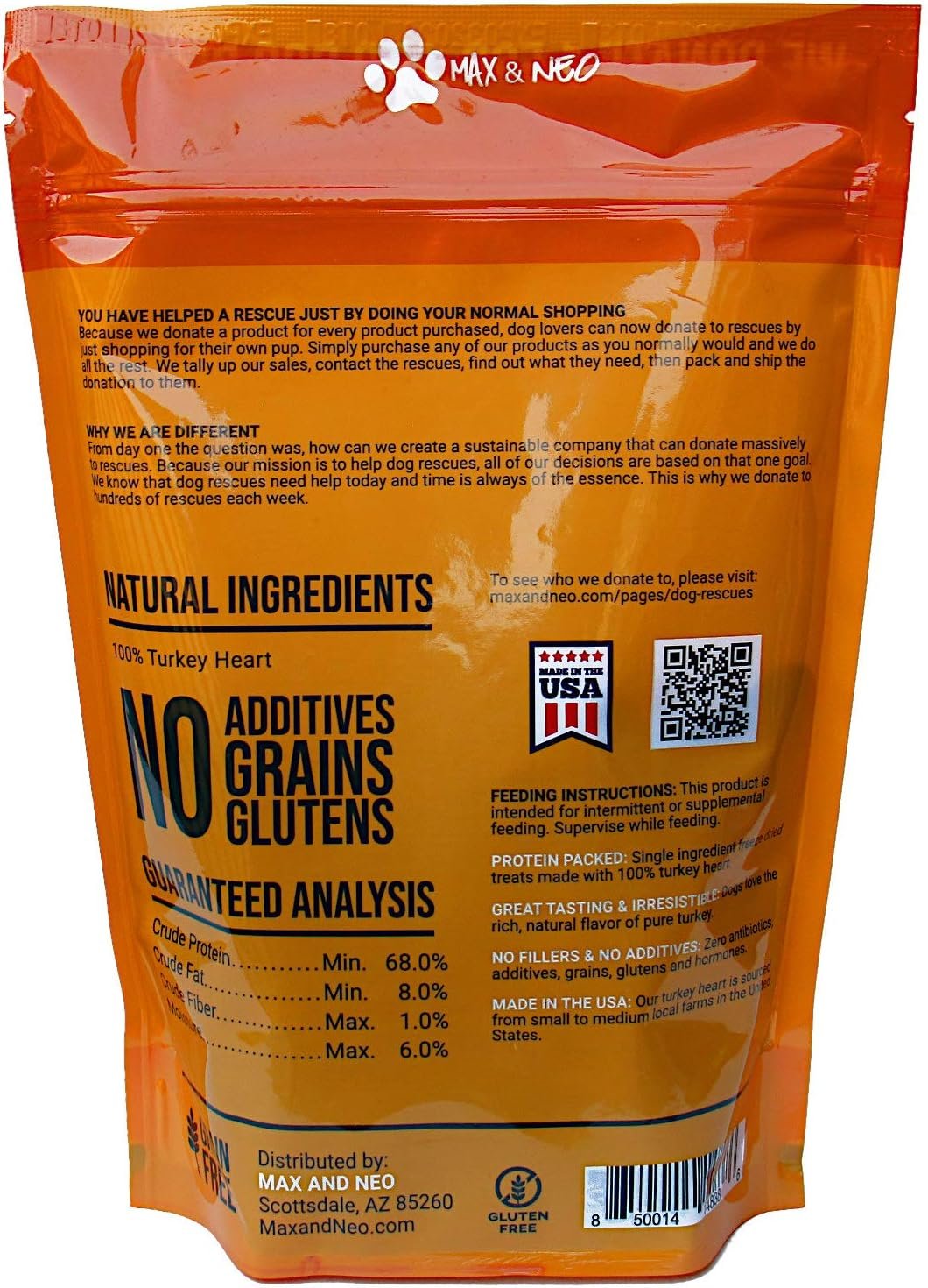 Max and Neo Freeze Dried Turkey Heart Dog Treats - Single Ingredient, Small Farm, Antibiotic Free, Human Grade Turkey Grown in The USA - We Donate 1 for 1 to Dog Rescues for Every Product Sold - Image 5