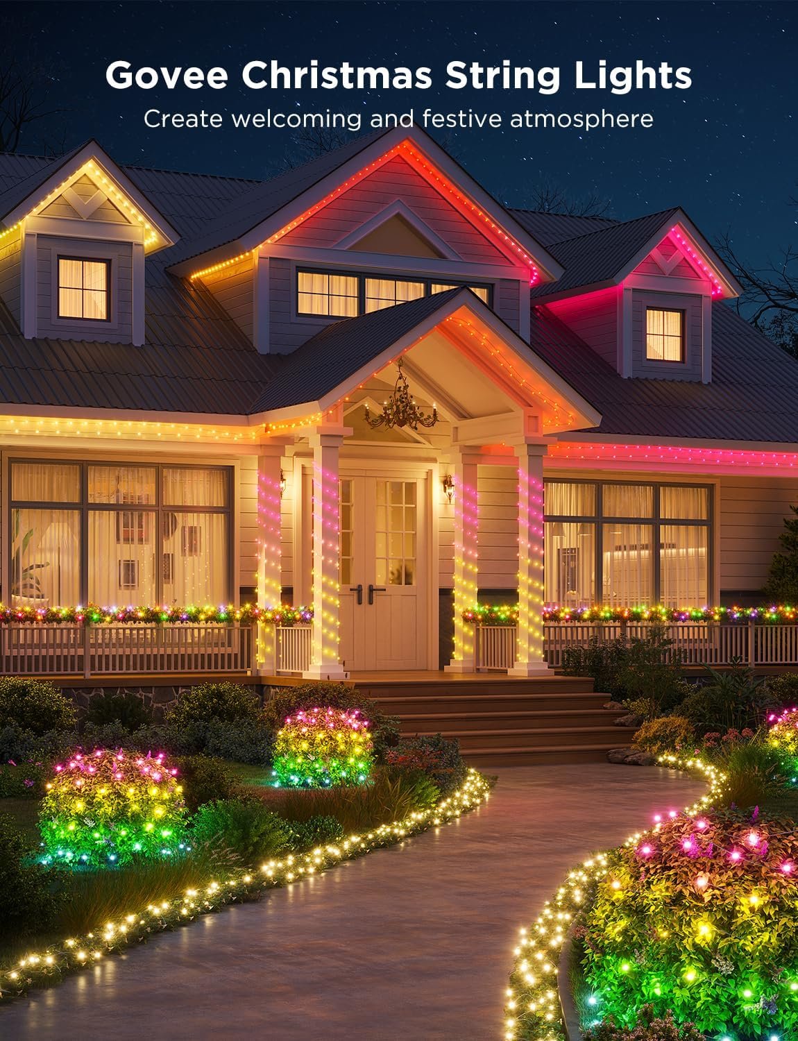 Govee Christmas Lights 66ft, Smart RGBIC Halloween Lights App-Controlled, 99+ Scene Modes, IP65 Waterproof, Sync with Music, Works with Alexa, String Lights for Christmas Halloween Decorations - Image 9