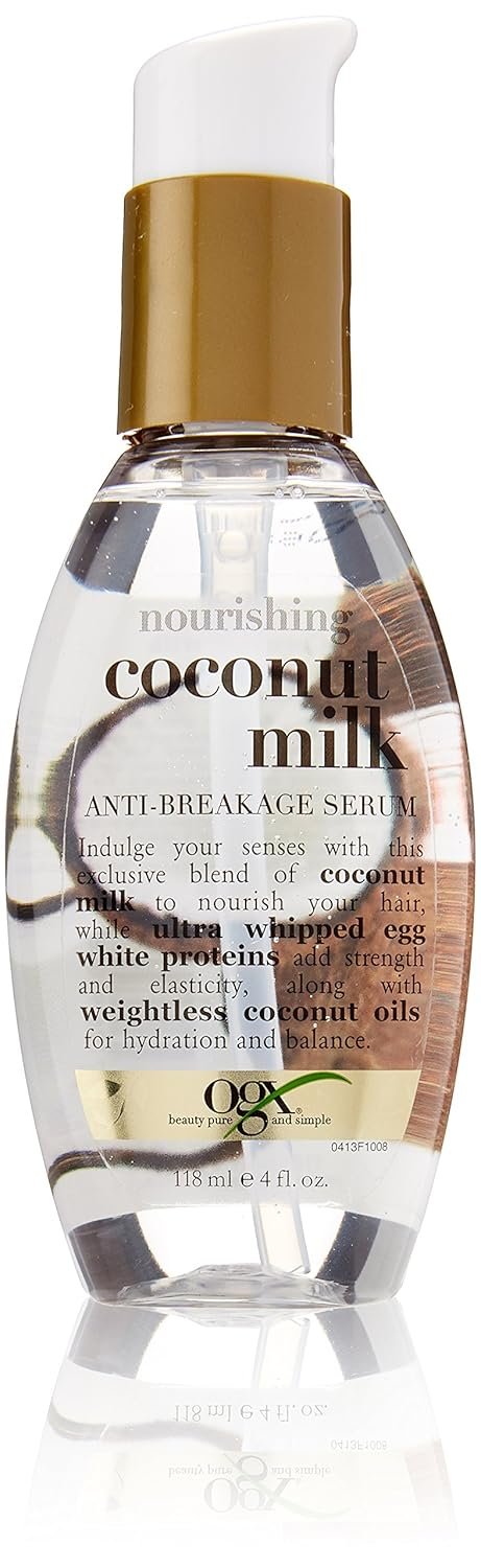 OGX Nourishing Coconut Milk Anti-Breakage Serum, 4 Ounce (Pack of 2) (91008) - Image 2