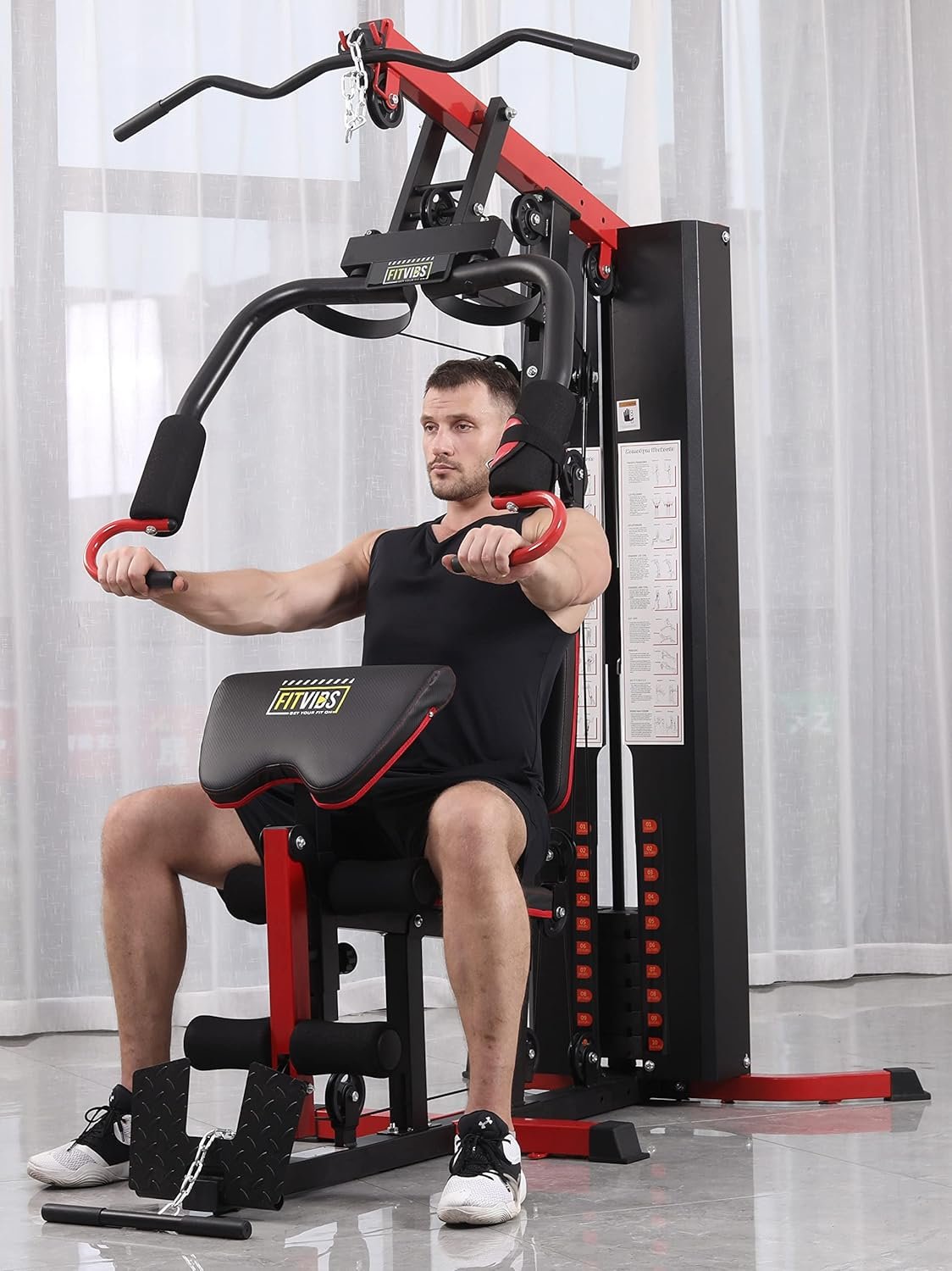 Signature Fitness Multifunctional Home Gym System Workout Station with Leg Extension and Preacher Curl, 122.5LB Weight Stack, Multiple Options, Multiple Packages - Image 4