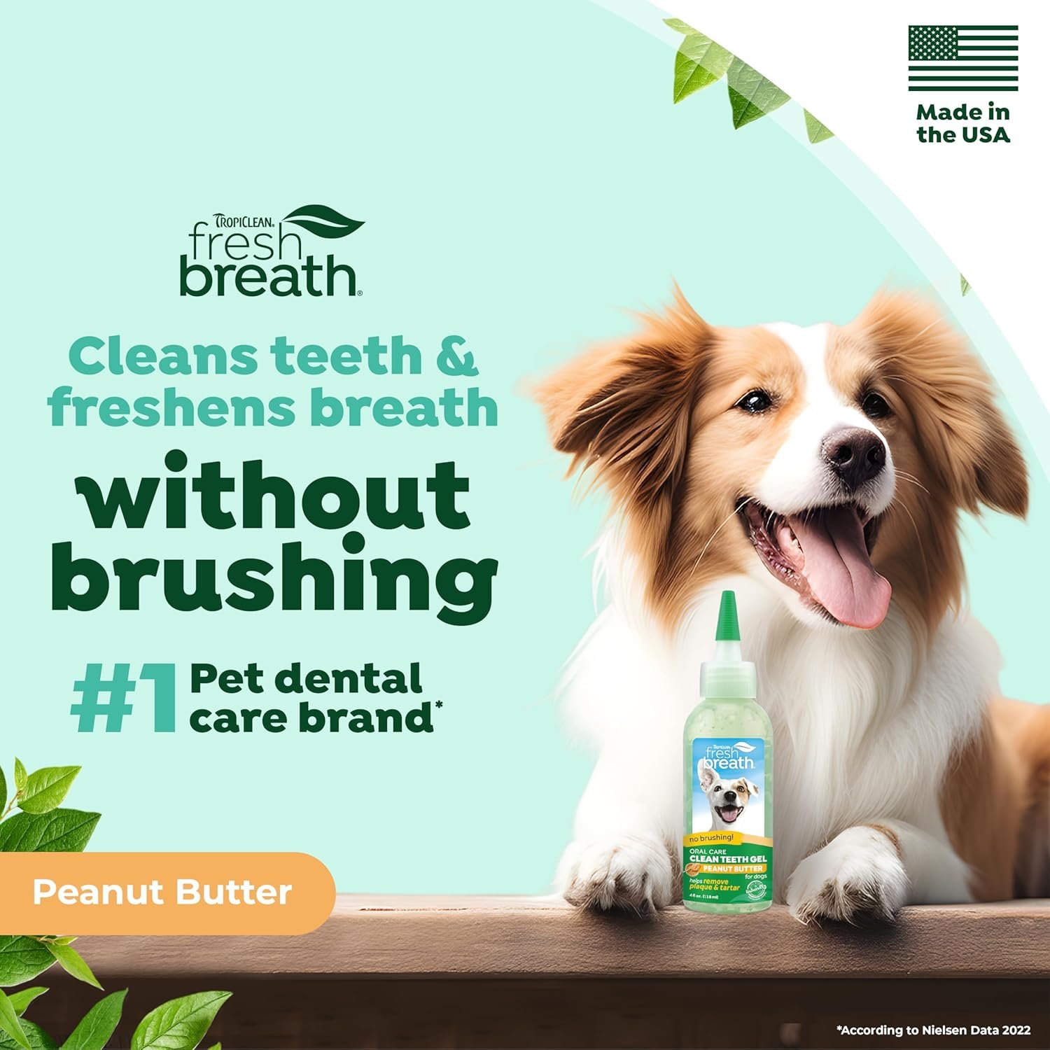 TropiClean No Brushing Gel Peanut Butter Flavor | No More Dog Toothpaste and Toothbrush | Dog Breath Spray | Breath Gel for Dogs | Dental Gel Plaque Remover | Made in the USA | 4 oz. - Image 3