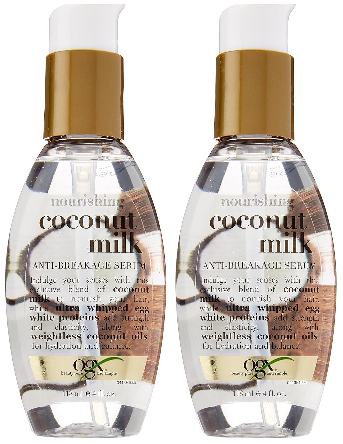 OGX Nourishing Coconut Milk Anti-Breakage Serum, 4 Ounce (Pack of 2) (91008) - Image 4