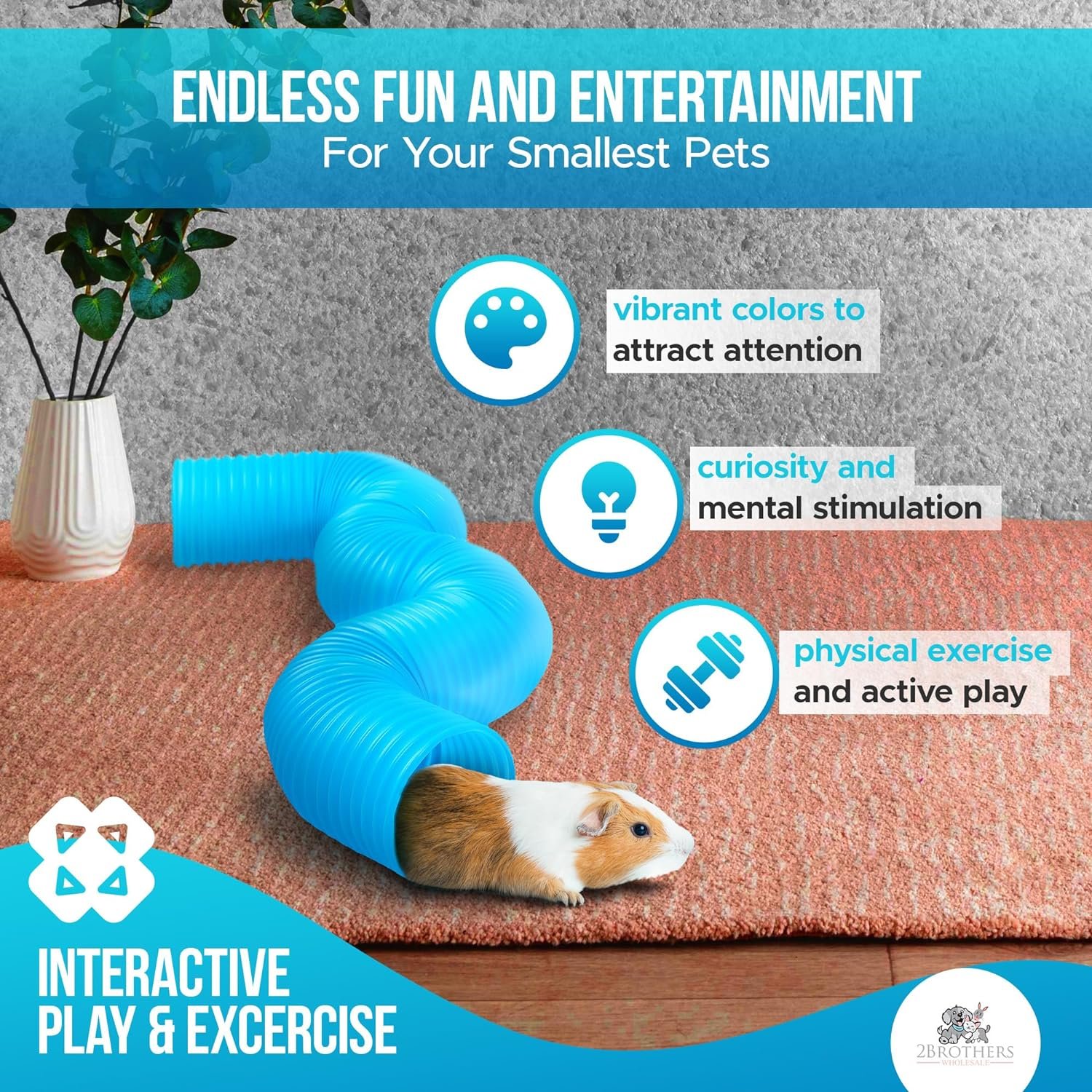 Guinea Pig Tunnels and Hamster Tubes - Fun Ferret Tunnels - Ideal Rat Cage Accessories - Collapsible Guinea Pig Toys for Boredom Relief - Grey - Image 4