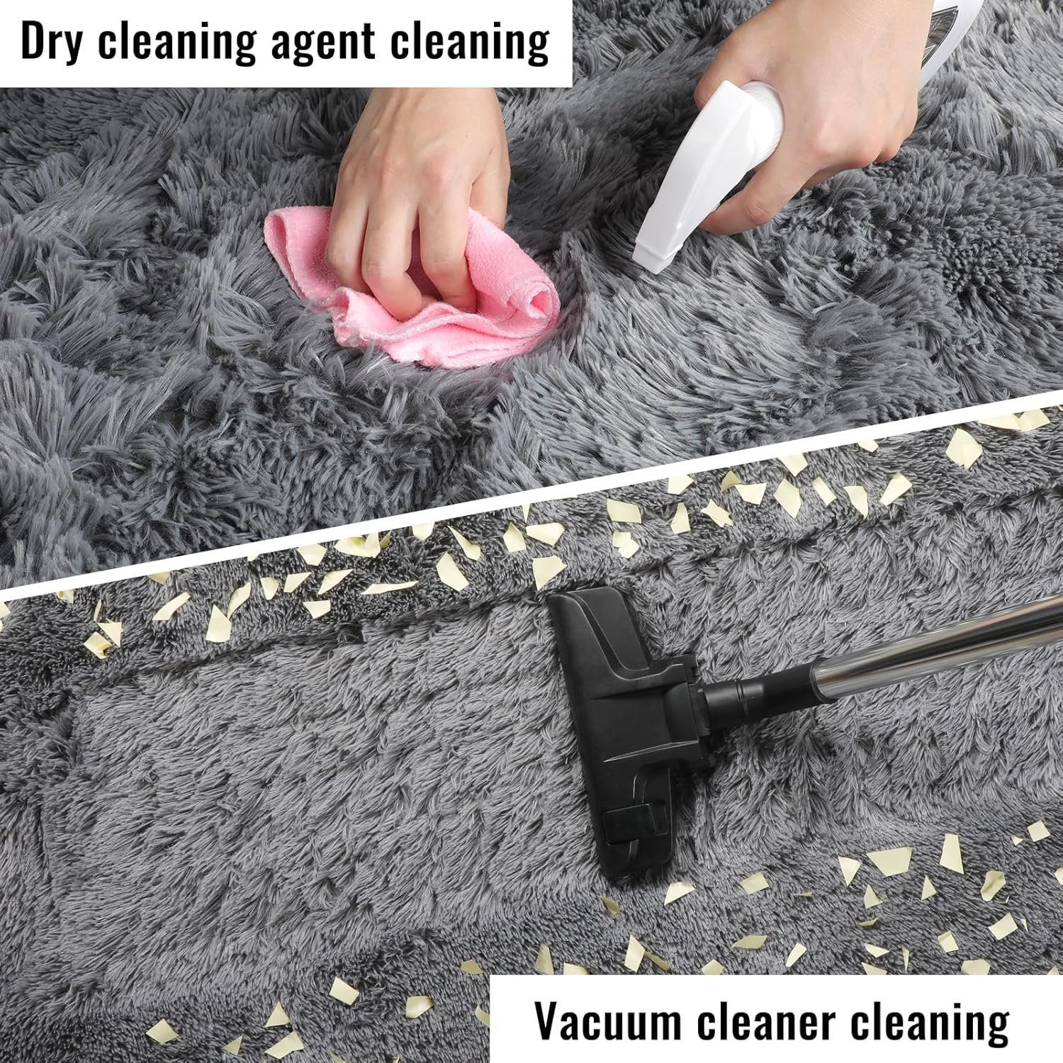 PAGISOFE Grey Fluffy Rugs for Bedroom 4x6 Area Rug Shag Rug for Kids Room Furry Carpet Modern Living Room Rug Soft Shaggy Boys Rug Fuzzy Throw Rugs for Home Decor Aesthetic, Dorm Nursery Gray - Image 7