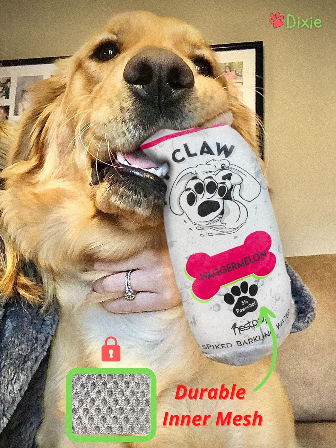 Nestpark Pup Claw Dog Toys - Funny Cute Plush Dog Toys with Squeaker - Parody (2 Pack) (Tropical Pack) - Image 4