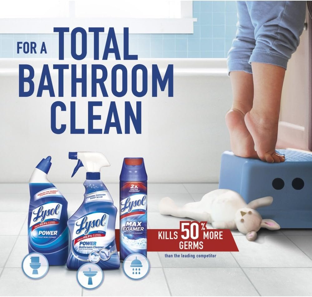 Lysol Toilet Bowl Cleaner Gel, For Cleaning and Disinfecting, Stain Removal, Forest Rain Scent, 24oz - Image 8