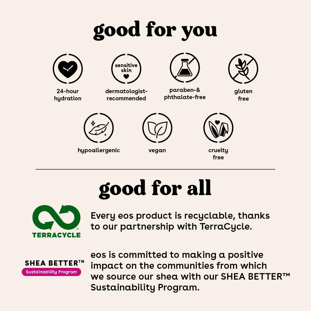 eos Shea Better Body Lotion- Fresh & Cozy, 24-Hour Moisture Skin Care, Lightweight & Non-Greasy, Made with Natural Shea, Vegan, 16 Fl Oz (Pack of 1) - Image 8