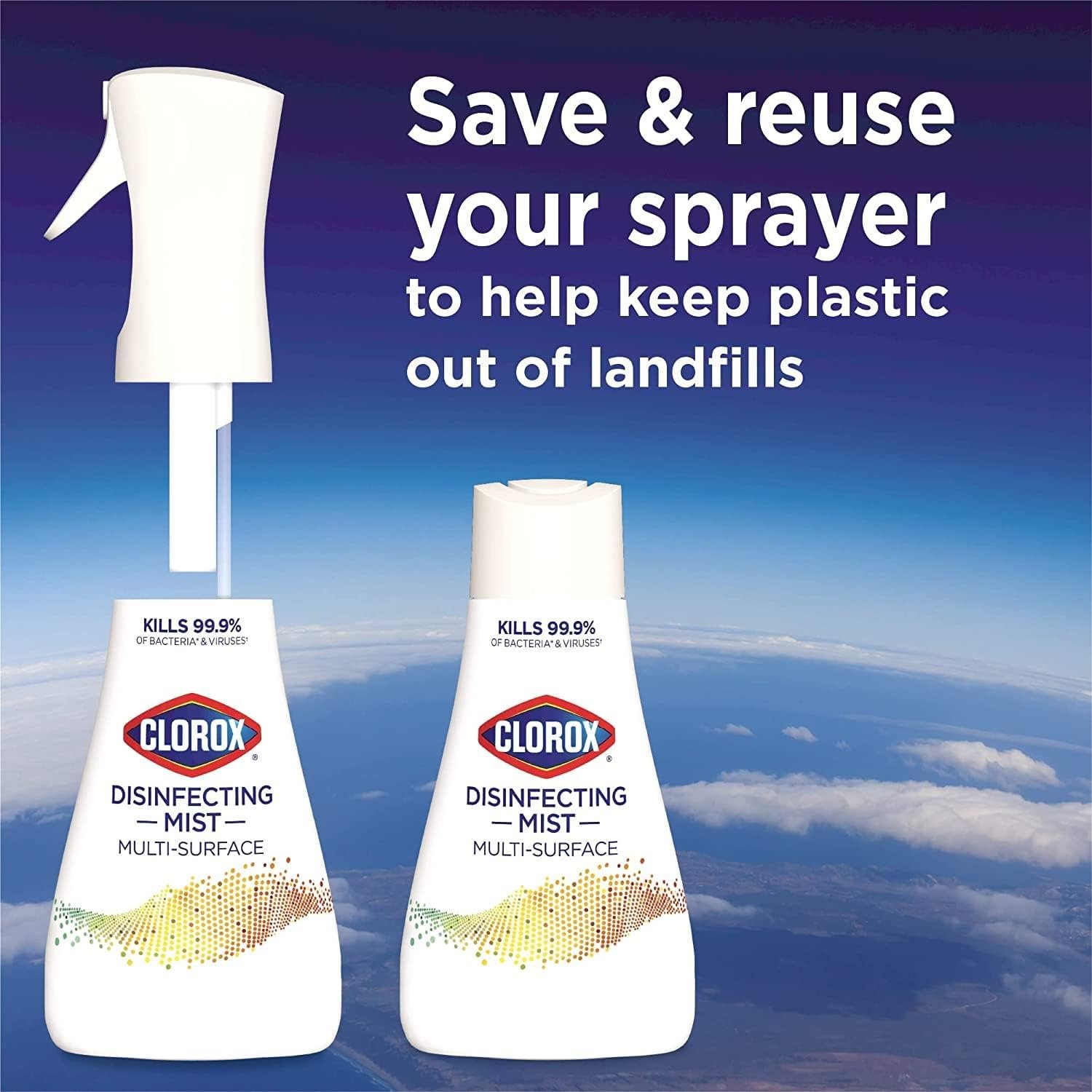 Clorox Cleaning Bundle Disinfecting Mist Lemon & Orange Blossom Scent (1 Spray Bottle & 1 Refill, 16 Fl Oz Each) Disinfecting Wipes, Moisture Seal Lid Fresh Scent (3-Pack, 75ct Each) - Image 13