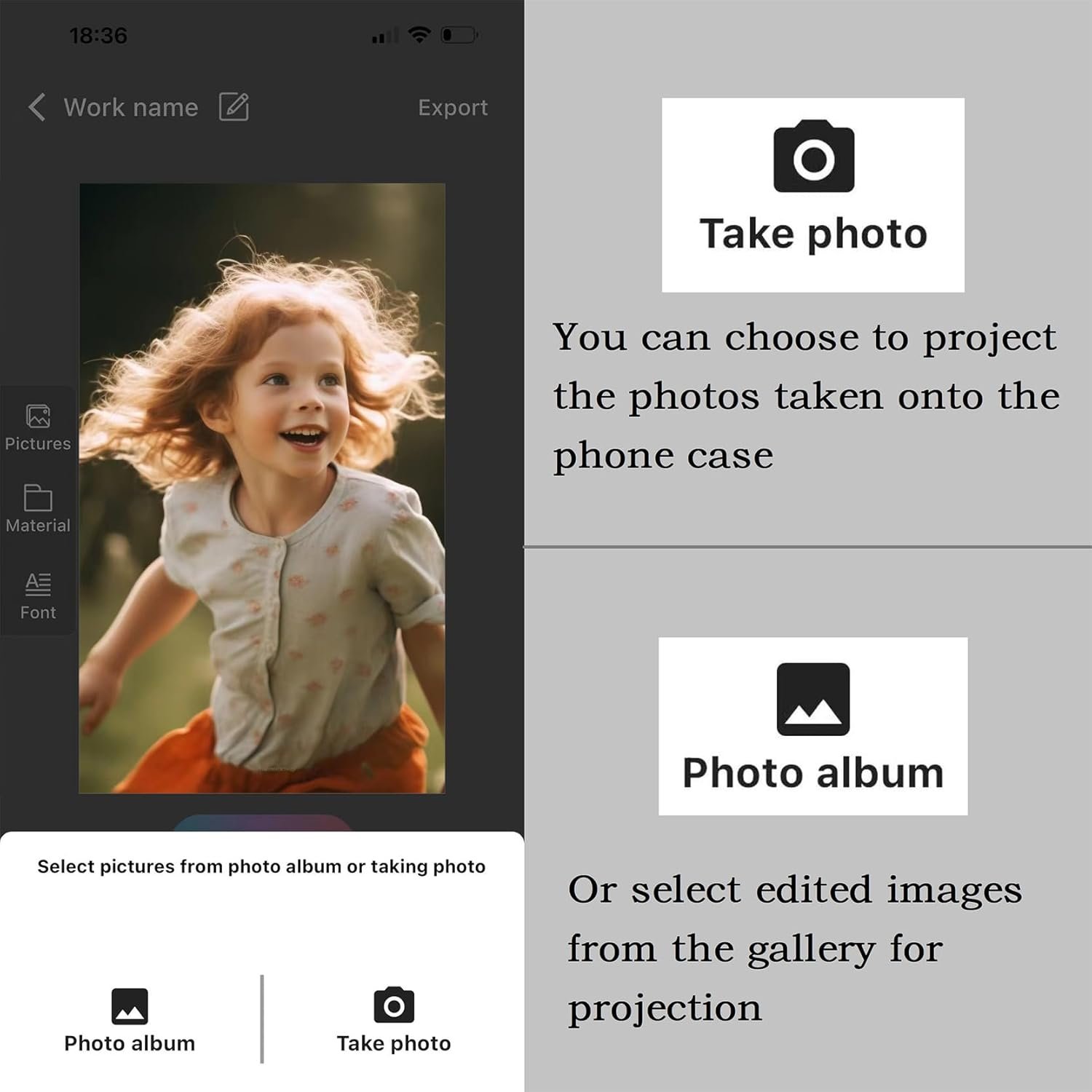 DIY E-Ink Phone Case for iPhone 14 Pro Max APP Operation Smart Photo Rear Projection Customiza Phone Case Instantly Display Photos On The Ink Screen Back Cover Personalize Your Phone case (Pink) - Image 4