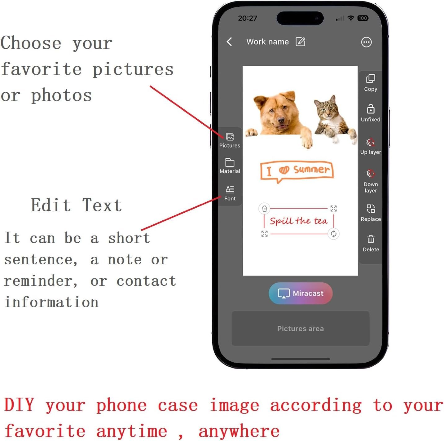 DIY E-Ink Phone Case for iPhone 14 Pro Max APP Operation Smart Photo Rear Projection Customiza Phone Case Instantly Display Photos On The Ink Screen Back Cover Personalize Your Phone case (Pink) - Image 7