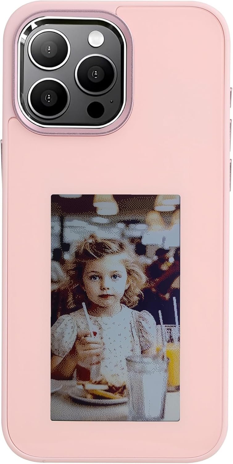 DIY E-Ink Phone Case for iPhone 14 Pro Max APP Operation Smart Photo Rear Projection Customiza Phone Case Instantly Display Photos On The Ink Screen Back Cover Personalize Your Phone case (Pink) - Image 10