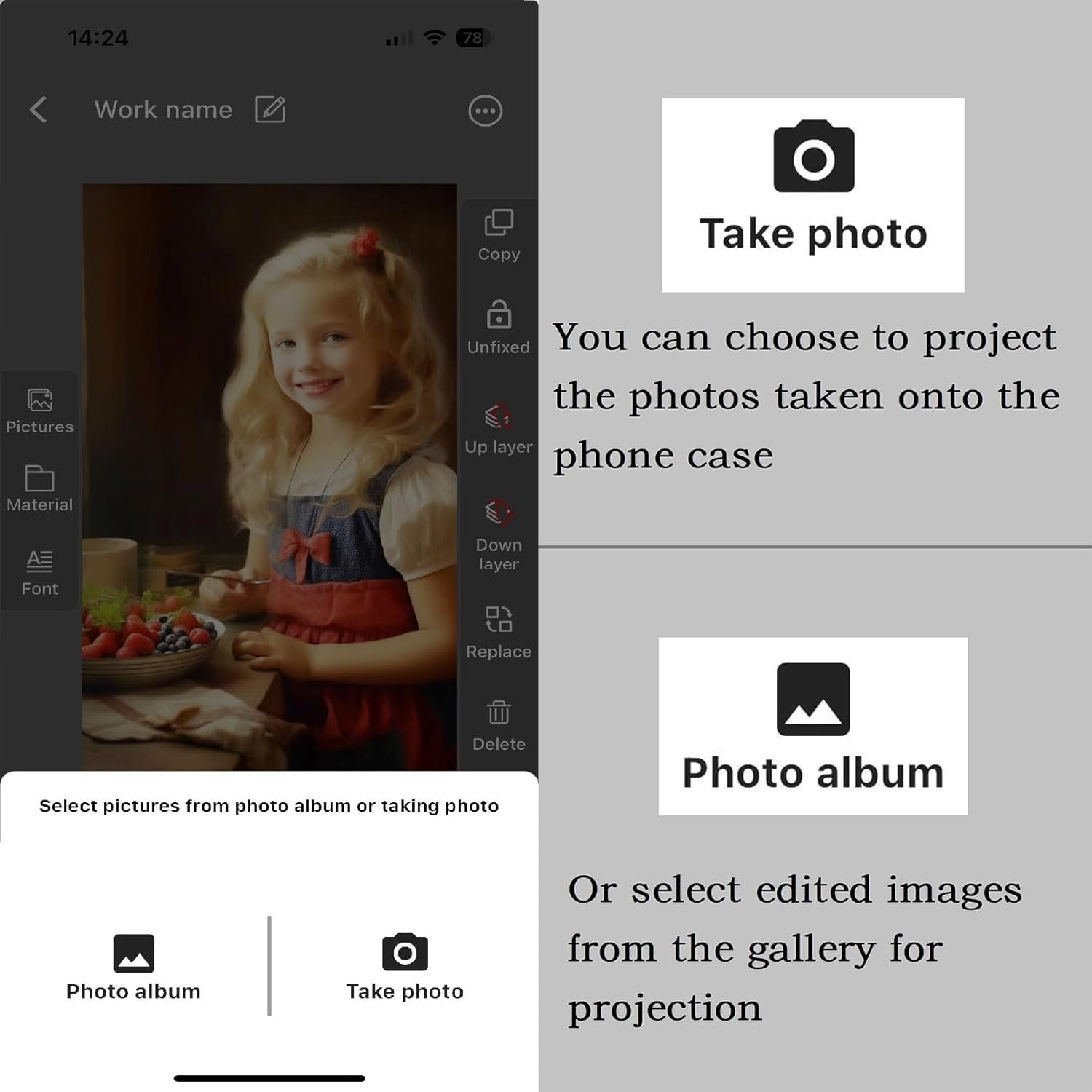 𝐃𝐈𝐘 𝐄-𝐈𝐧𝐤 Phone Case Smart Phone Case Rear Projection Ink Case Customizable Instantly Display Photo Phone Case Personalize Ink Phone Case Back Cover (Black, iPhone 14 PRO) - Image 4