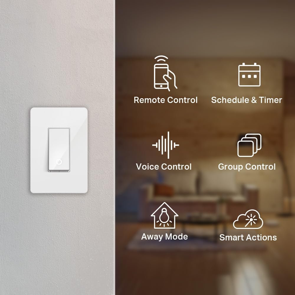 Kasa Smart Light Switch HS200, Single Pole, Needs Neutral Wire, 2.4GHz Wi-Fi Light Switch Works with Alexa and Google Home, UL Certified, No Hub Required , White, HS200 - Image 3