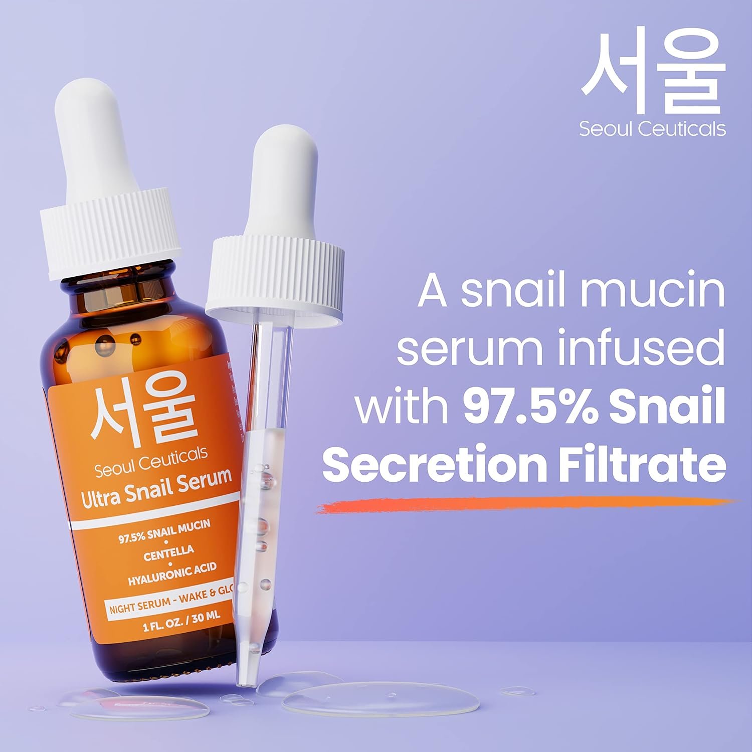 SeoulCeuticals Korean Skin Care Day & Night Serum Set - Potent Vitamin C Day Serum + Korean Snail Night Serum With Hyaluronic Acid + Centella + CE Ferulic for K Beauty Glow - Image 9