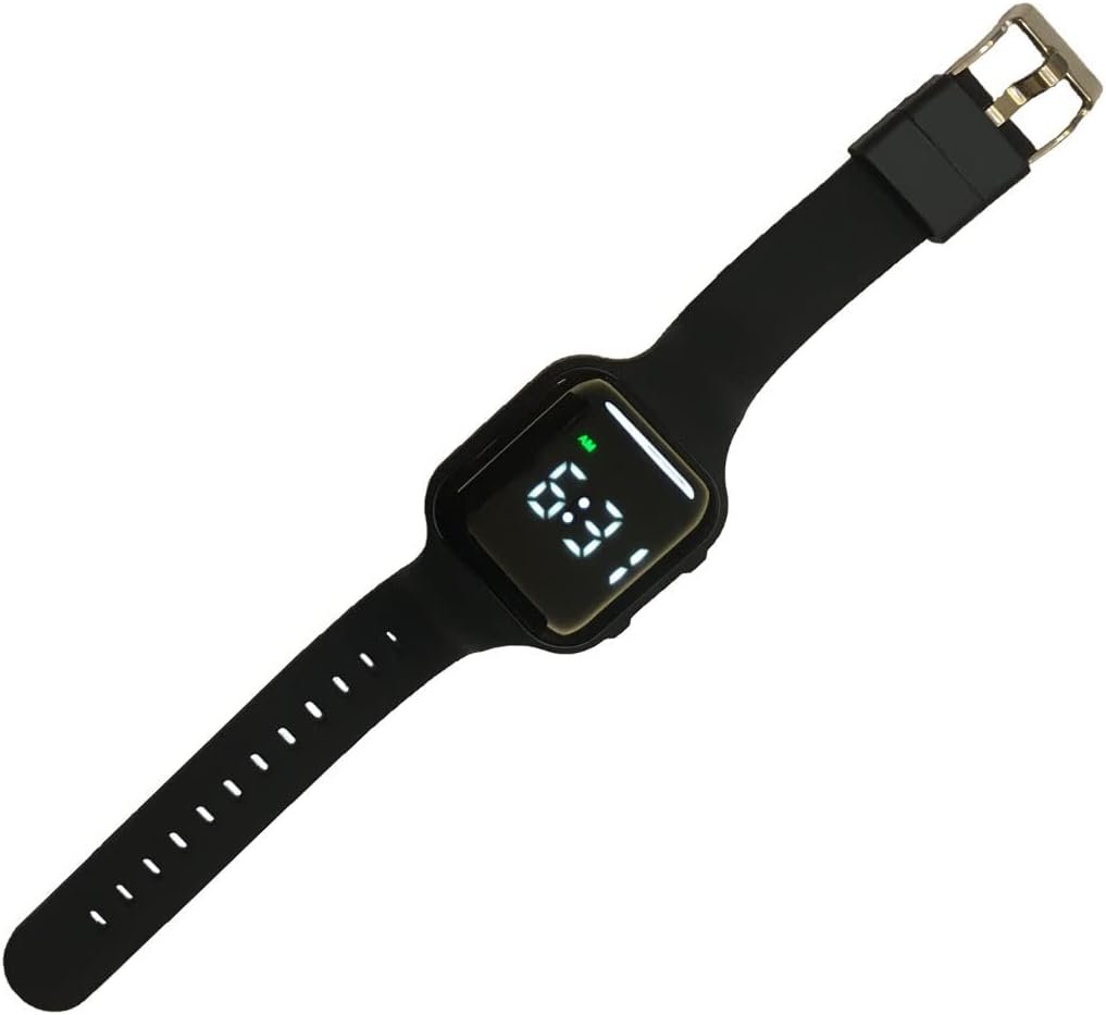 Rechargeable Vibrating Alarm Reminder Watch - Potty Training Watch with Countdown Timer (Black, Square) - Image 3