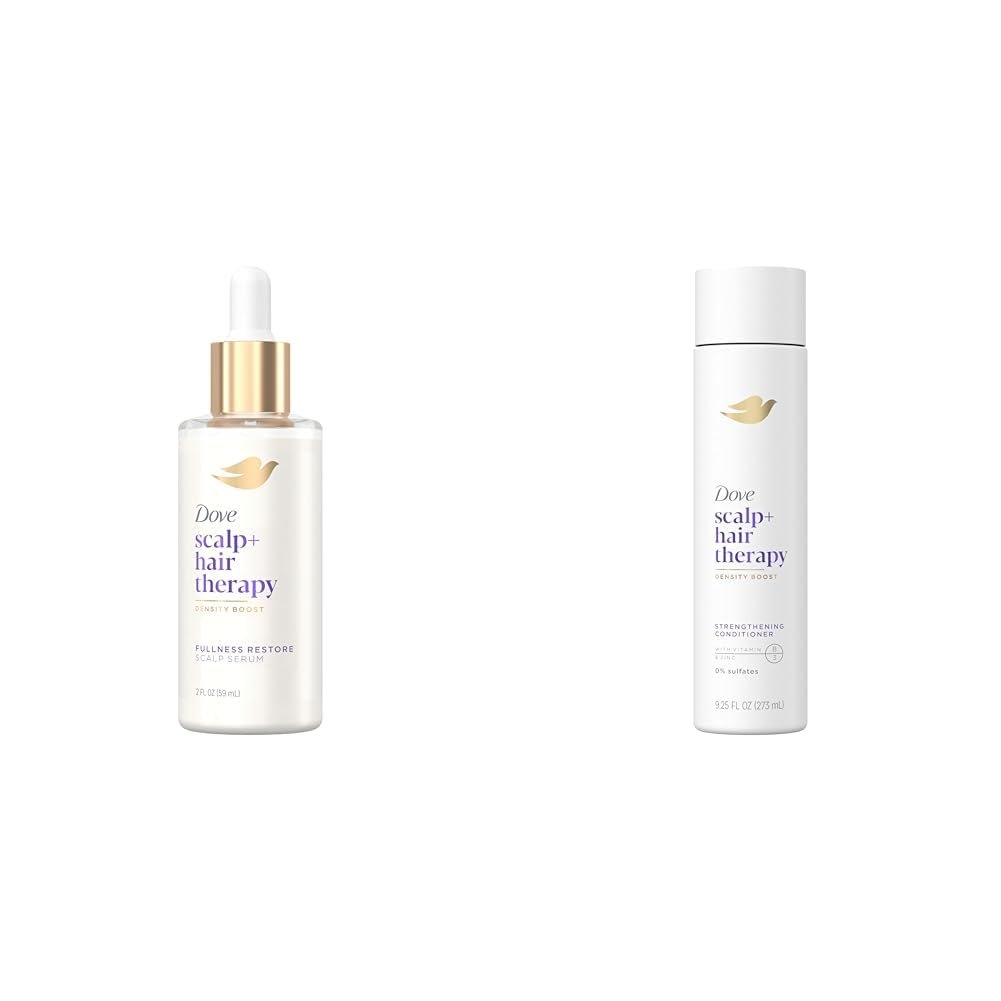 Dove Scalp + Hair Therapy Density Boost 2 FL OZ Scalp Serum + 9.25 FL OZ Strengthening Conditioner for Thicker, Stronger Hair - Image 2