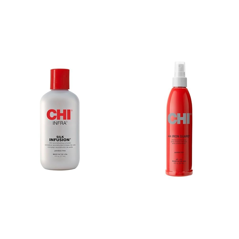 CHI INFRA Silk Infusion, 6 Fl Oz & 44 Iron Guard Thermal Protection Spray, Clear, 8 Fl Oz - Image 2