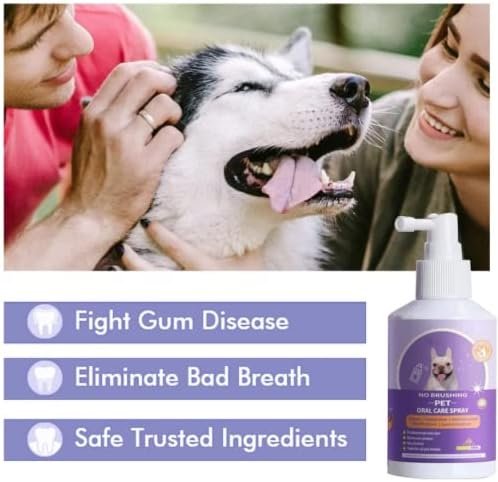 Pet Clean Teeth Spray, 2023 New Formula for Dogs & Cats, No Brushing Required, Freshens Breath, Prevents Plaque & Tartar, Natural Oral Care Spray (1pc) - Image 3
