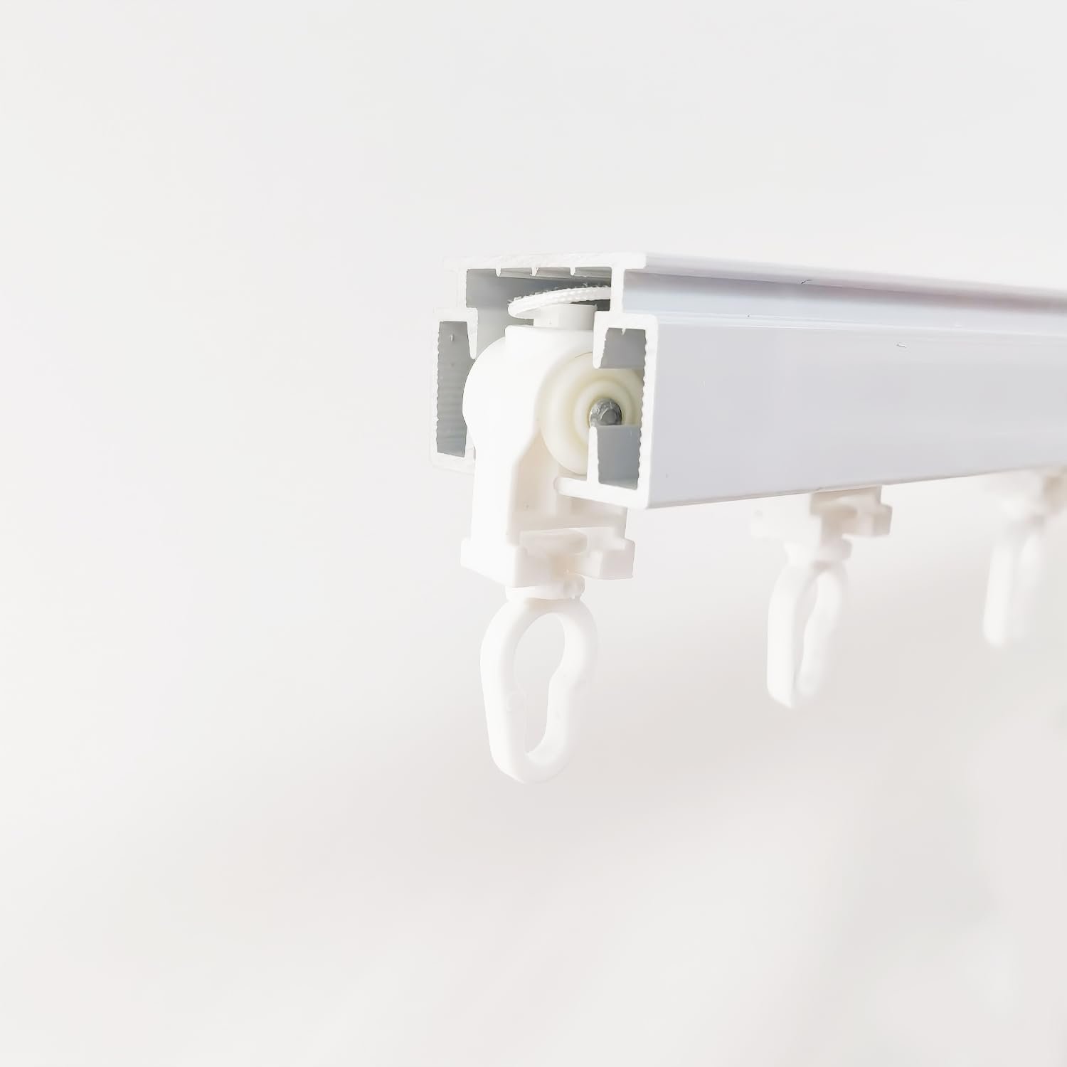 Smart Snake Shaped Water Wave Curtain,Opener with Remote, Compatible with Alexa Google Home Connector App,Translucent Breathable Livingroom Gauze Curtains (Stripes Sky Blue, 1m(39.37inch)) - Image 5