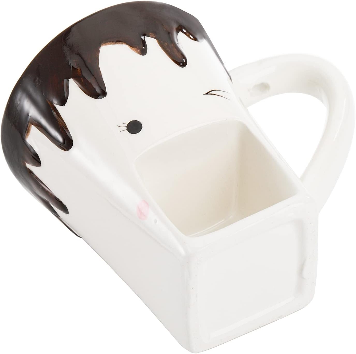 Dicunoy Set of 2 Fondue Mugs with Forks, Ceramic Personal Chocolate Melting Cup for Cheese, Individual Ceramic Butter Warmers Pot, Tealight Candle Mini Simmer Mug for Caramel, Tapas - Image 5