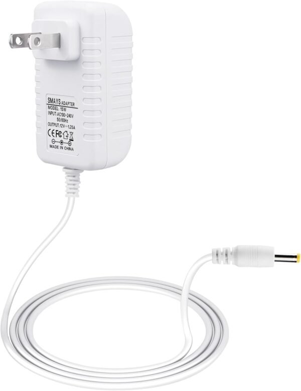 15W Power Cord Replacement for Echo Dot 5th Gen, 4th Gen, 3rd Gen, Dot Kids Edition, Dot with Clock, Pop, White DC Charger Adapter with 5ft Cable - Image 2
