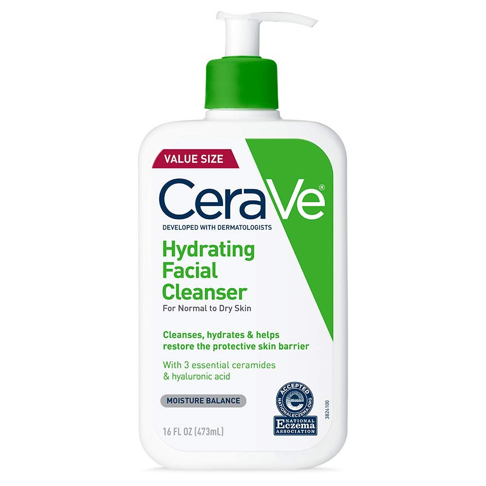 CeraVe Hydrating Facial Cleanser | Moisturizing Face Wash For Dry Skin | Hyaluronic Acid + Ceramides + Glycerin | Hydrating Cleanser For Normal To Dry Skin | National Eczema Association Certified - Image 2