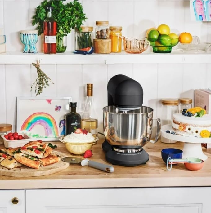 Generic Beautiful 5.3 Qt Stand Mixer, Lightweight & Powerful with Tilt-Head, Powerful 300-watt mixing system & 12 optimal speed settings White Icing by Drew Barrymore (Black Sesame) - Image 9