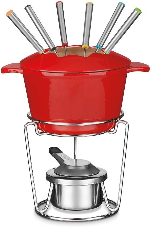 Cuisinart 13-Piece Cast Iron Fondue Set, Red - Image 3