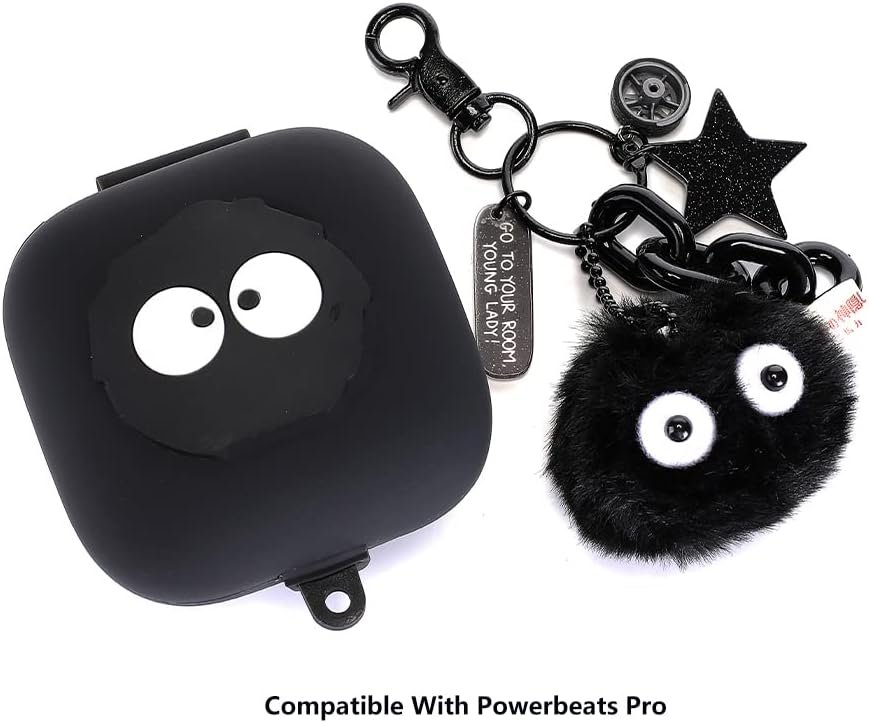 Fit Designed for Powerbeats Pro Earbuds, Suublg Cartoon Silicone Case Protective Cover with Cute Doll Keychain Full Body Anti-Lost Lanyard for Powerbeats Pro Wireless Headphones - Image 3