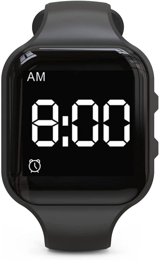 Rechargeable Vibrating Alarm Reminder Watch - Potty Training Watch with Countdown Timer (Black, Square) - Image 2