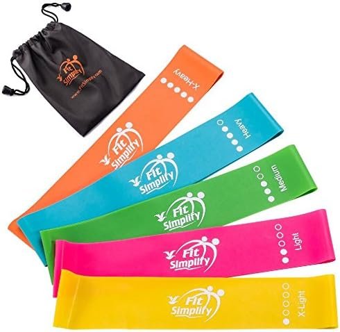 Fit Simplify 10 Inch Resistance Loop Exercise Bands, Set of 5, Assorted Colors - Image 2