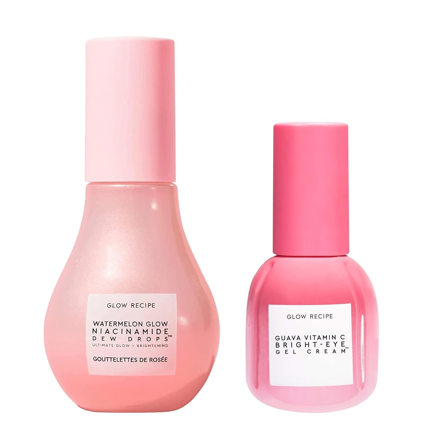 Glow Recipe - Glowy Skin Prep Lover's Duo - Watermelon Glow Niacinamide Dew Drops Facial Serum (40ml) + Guava Vitamin C Brightening Eye Cream with Peptides & Green Caffeine (15ml) - Image 2