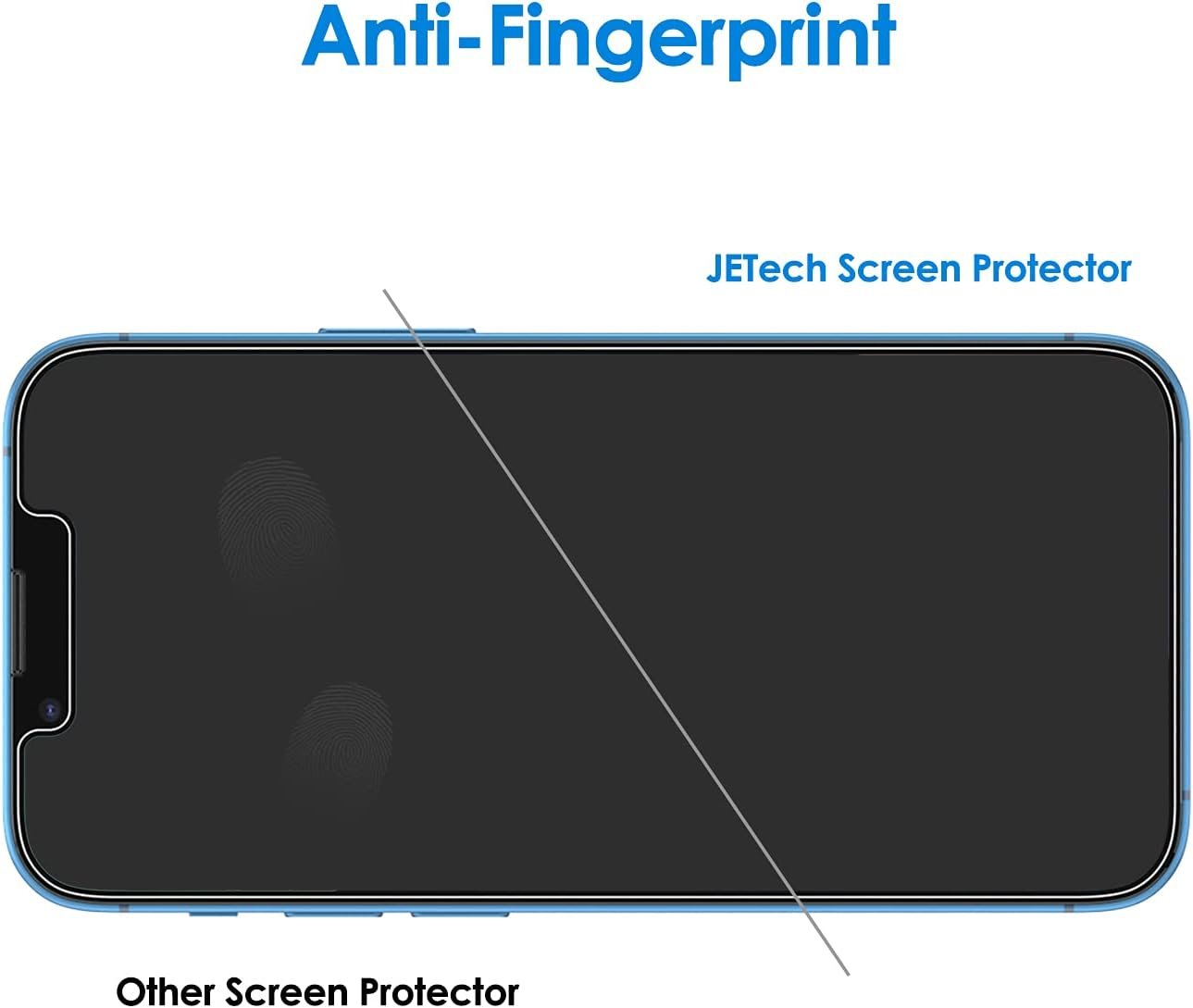 JETech Privacy Screen Protector for iPhone 13/13 Pro 6.1-Inch, Anti Spy Tempered Glass Film, 2-Pack - Image 8