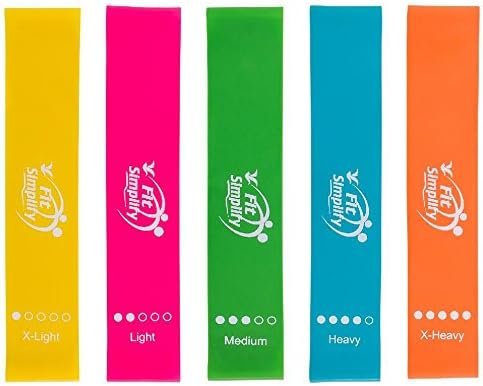Fit Simplify 10 Inch Resistance Loop Exercise Bands, Set of 5, Assorted Colors - Image 4