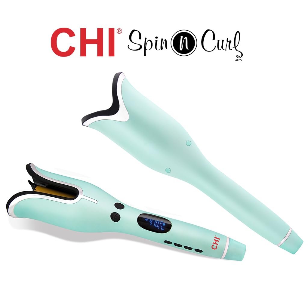 CHI Spin N Curl Special Edition - Mint Green. Ideal for Shoulder-Length Hair between 6-16” inches. & 44 Iron Guard Thermal Protection Spray, Clear, 8 Fl Oz - Image 5