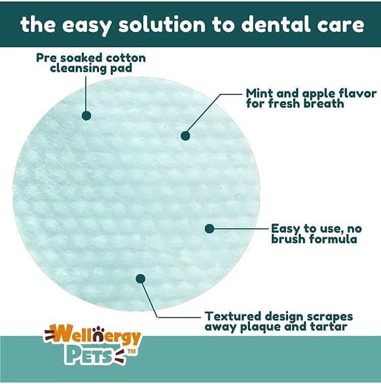 Dental Wipes for Dogs and Cats - No Brush Formula; Improve Oral Hygiene and Health; Freshen Breath; Fresh Mint Flavor. 100 Wipes. - Image 5