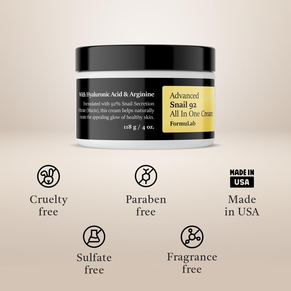 FORMULAB Advanced Snail 92 All In One Cream, New 2024, Snail Mucin Moisturizer Face Cream, Revitalizing Snail Cream for Face Moisturizer for Dry Skin 4oz - Image 7