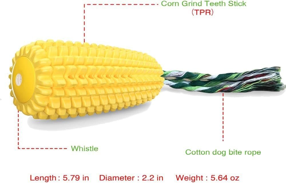Dog Chew Toys Squeak NonSqueak,Toothbrush Cleaning Teeth,Interactive Relieve Boredom Corn Toys,Puppy Aggressive Chewer and Other Medium,Large Dog - Image 6