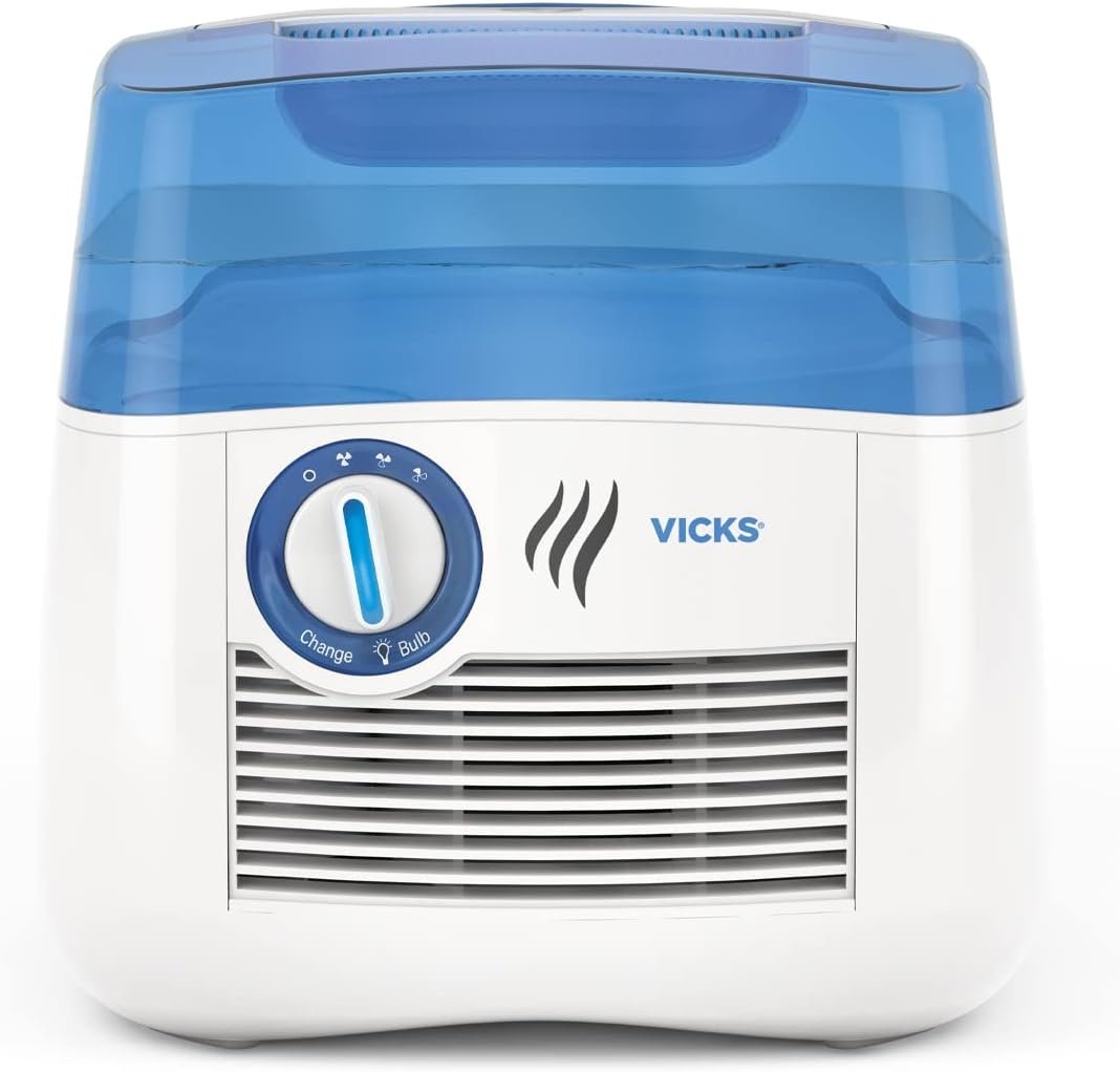 Vicks Cool Mist Humidifier with UV light. Evaporative Humidifier auto-adjusts to room humidity without over humidification. For Kids Bedrooms, Baby Rooms, and More. Use with Vicks VapoPads. - Image 2