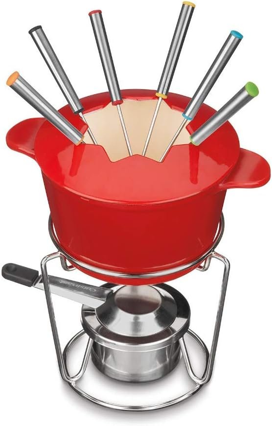Cuisinart 13-Piece Cast Iron Fondue Set, Red - Image 2