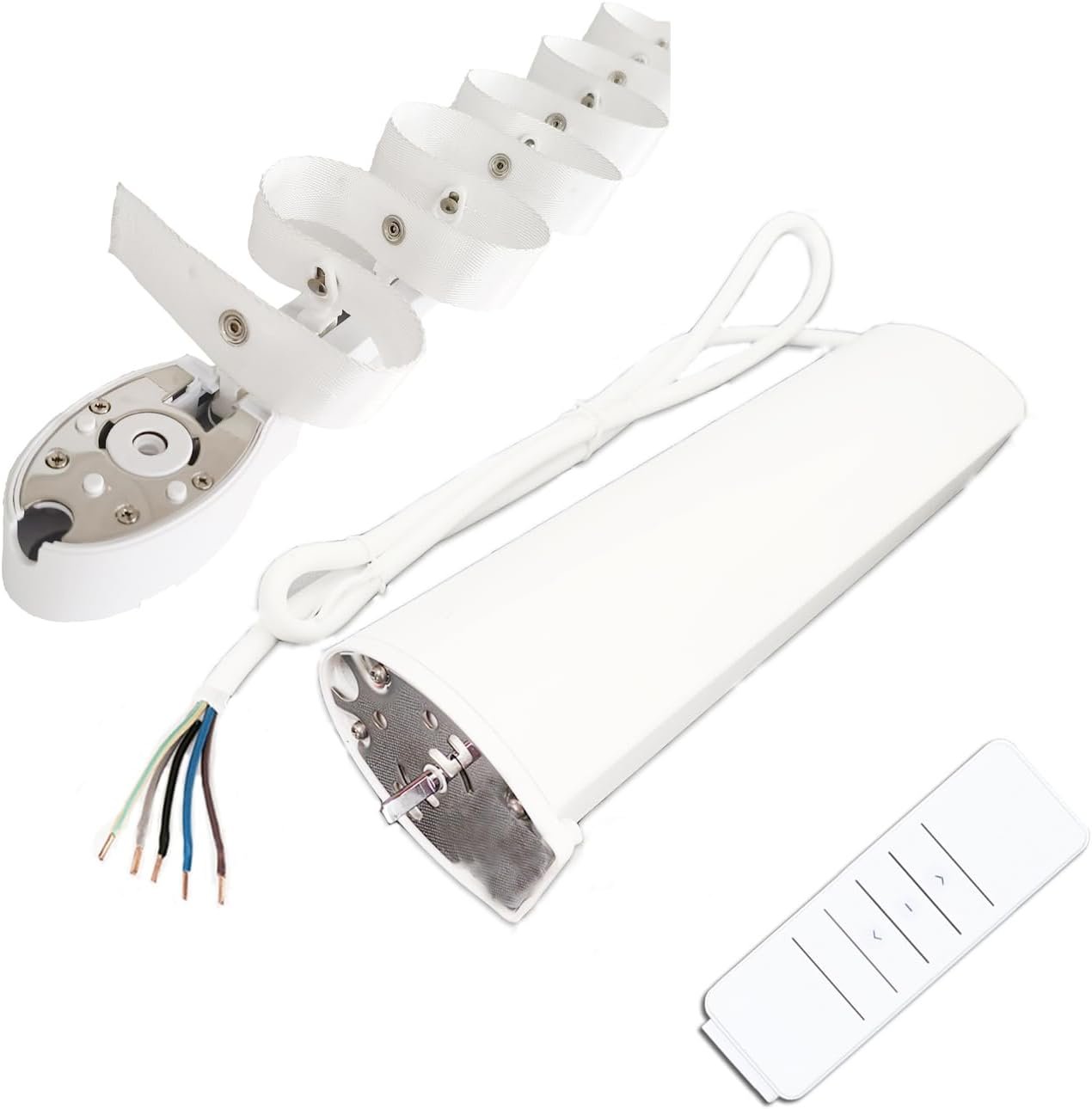 Smart Snake Shaped Water Wave Curtain,Opener with Remote, Compatible with Alexa Google Home Connector App,Translucent Breathable Livingroom Gauze Curtains (Stripes Sky Blue, 1m(39.37inch)) - Image 2