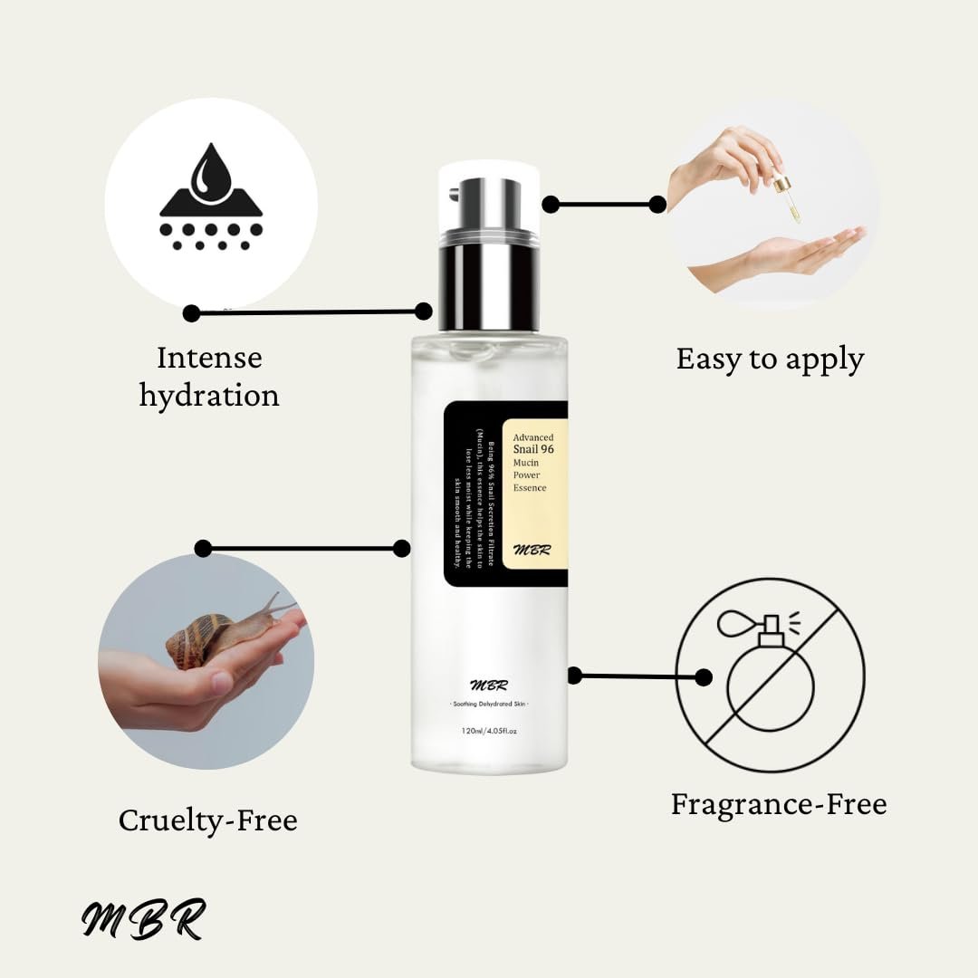 Advanced Snail Mucin 96% Power Repairing Essence - Hydrating Serum for Face with Snail Secretion Filtrate (4.05 fl.oz / 120ml) - Image 3