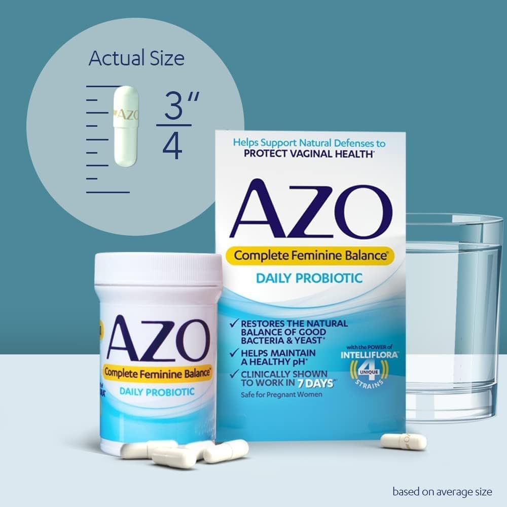 AZO Complete Feminine Balance Daily Probiotics for Women, Clinically Proven to Help Protect Vaginal Health, balance pH and yeast, Non-GMO, 30 Count - Image 4