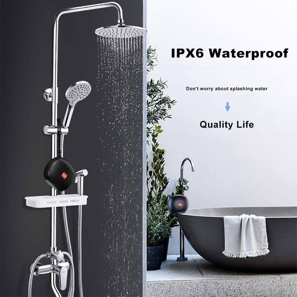 Bluetooth Speaker, Portable Speaker Dual-Driver Deep Bass, IPX6 Waterproof Shower Speakers Wireless Bluetooth 5.0 Built-in Mic, 66ft Range 24 H Playtime Outdoor Speaker with USB TF Intput & FM Radio - Image 6