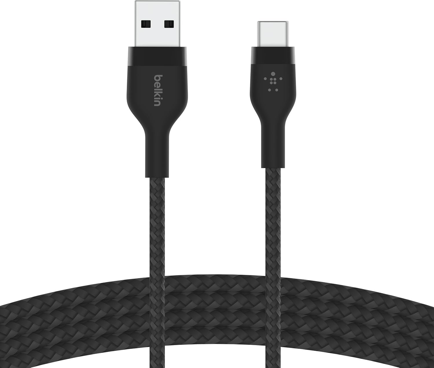 Belkin BoostCharge Pro Flex Braided USB-C to USB-A Cable (1M/3.3FT), Type C to A Cable USB-C USB-IF Certified Fast Charging Cable for iPhone 16 Series, iPad Pro, Galaxy S24, Note, Pixel & More - Black - Image 2