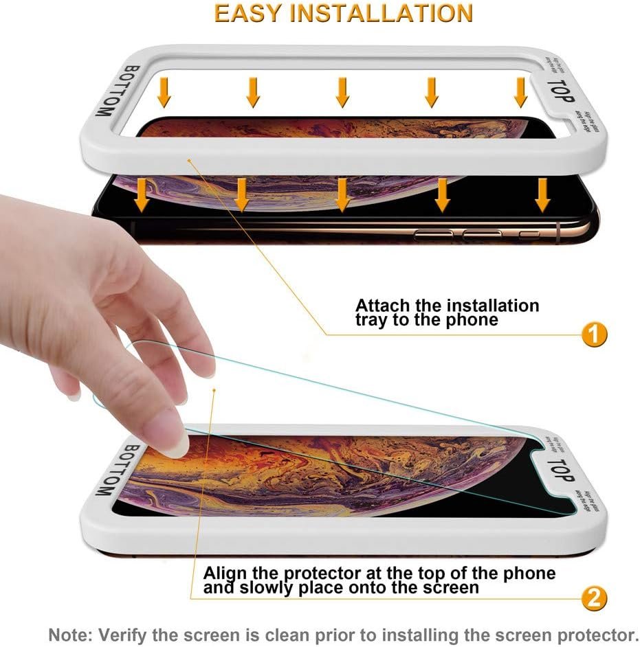 Supershieldz (2 Pack) Designed for Apple iPhone 11 Pro Max and iPhone Xs Max (6.5 inch) Tempered Glass Screen Protector with (Easy Installation Tray) Anti Scratch, Bubble Free - Image 3